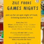 Zile Foods Introduces Monthly Games Night